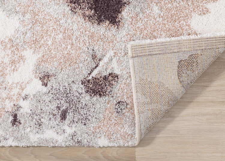 Sable Cream Grey Pink Flowers Rug by Kalora Interiors