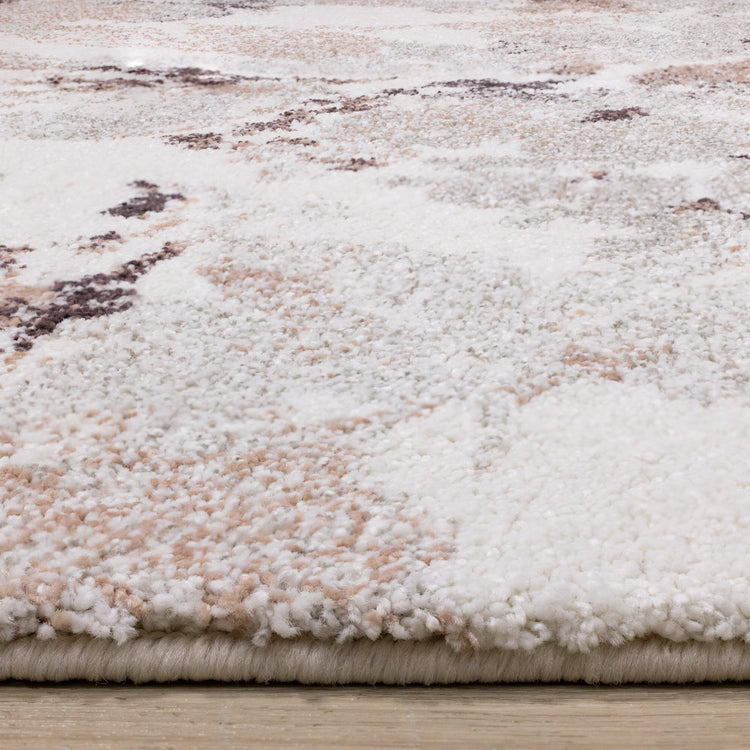 Sable Cream Grey Pink Flowers Rug by Kalora Interiors