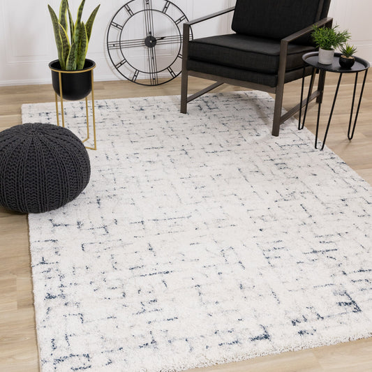 Alfombra Sable Cream Blue Soft Grid de Kalora Interiors
