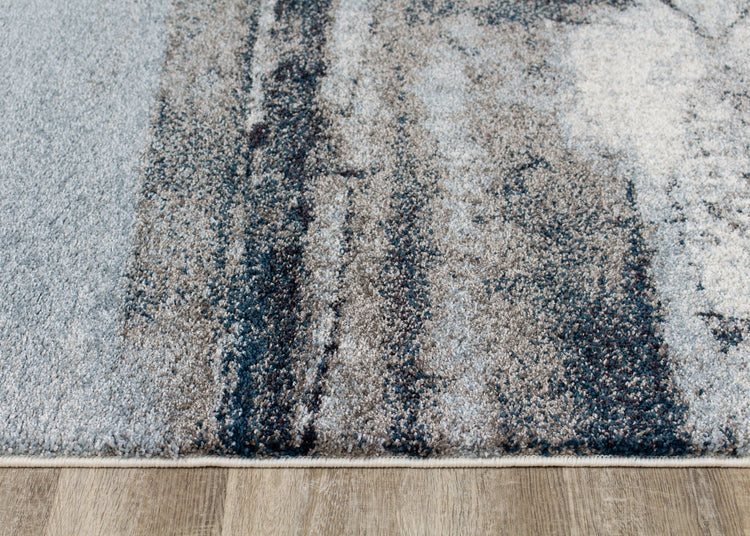 Sable Blue Cream Misty River Rug by Kalora Interiors