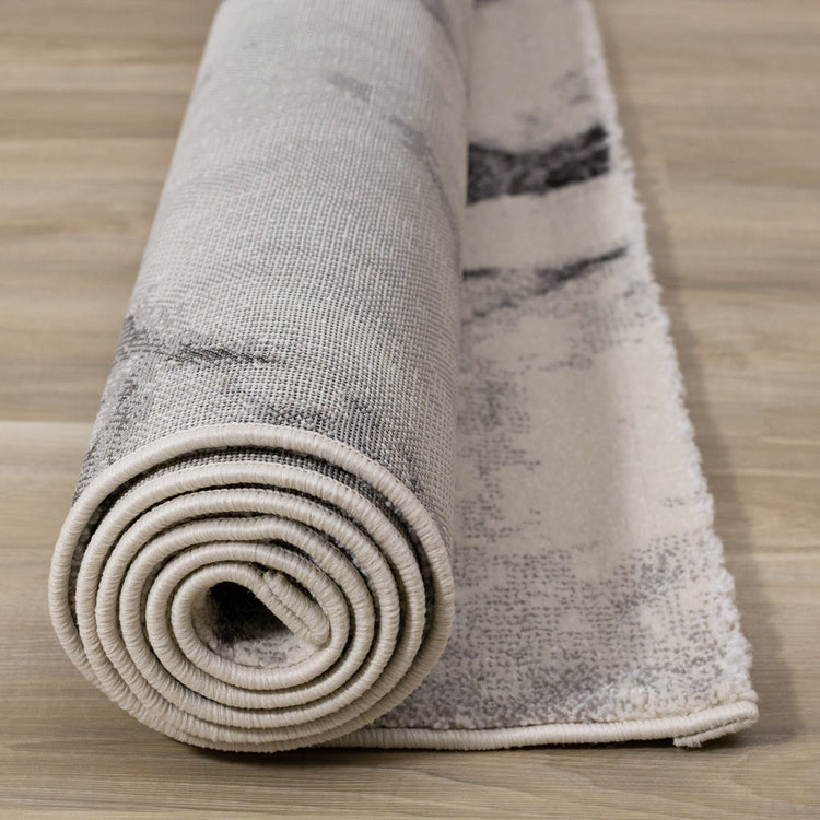 Safi Cream Grey Marble Profile Rug by Kalora Interiors