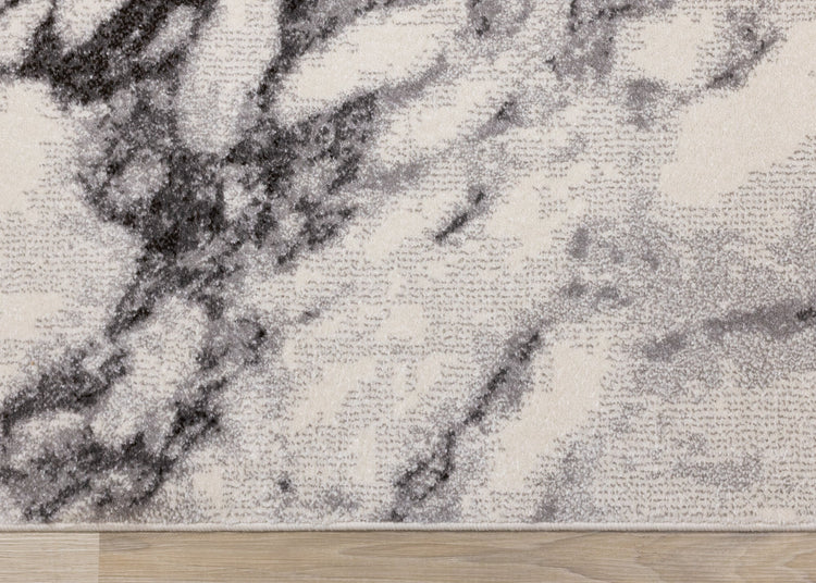 Safi Cream Grey Marble Profile Rug by Kalora Interiors