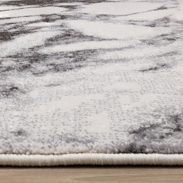 Safi Cream Grey Marble Profile Rug by Kalora Interiors