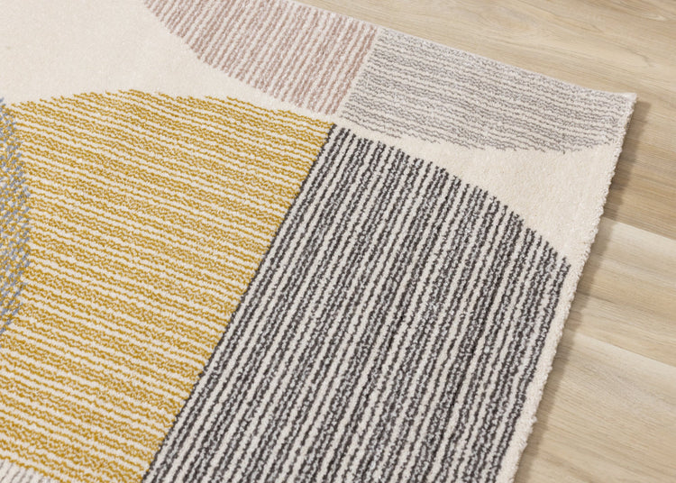 Safi Cream Grey Multi Coloured Circles Rug by Kalora Interiors