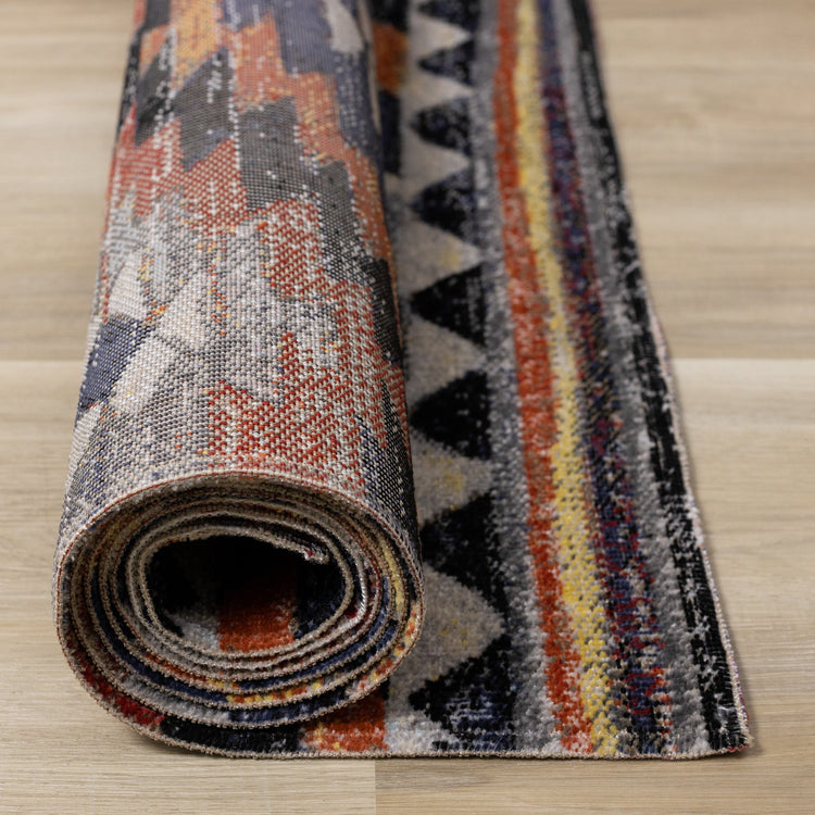 Sara Black Orange Bright Southwest Rug by Kalora Interiors