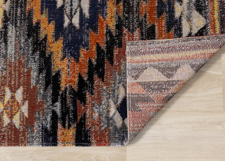 Sara Black Orange Bright Southwest Rug by Kalora Interiors