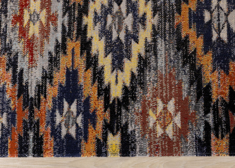 Sara Black Orange Bright Southwest Rug by Kalora Interiors