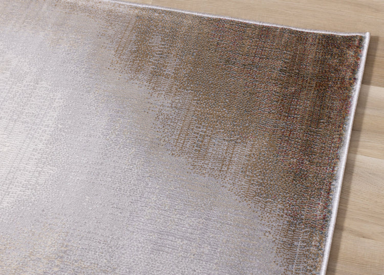 Sidra Cream Orange Foggy Wisps Soft Touch Rug by Kalora Interiors