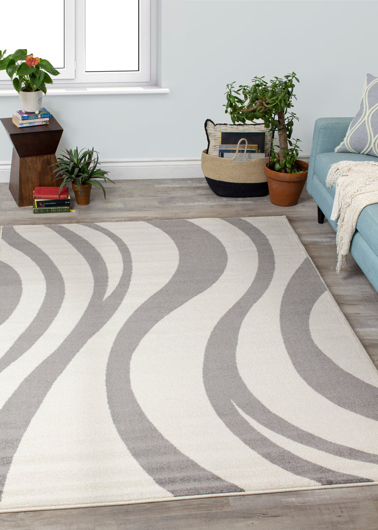 Siecle 16103_19 - Alfombra gris crema Swaying Area de Novelle Home