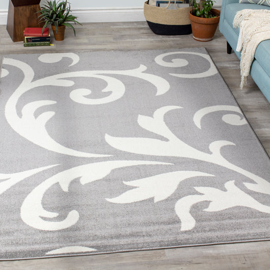 Siecle 16104_19 Alfombra gris crema Zoom Swirl de Novelle Home