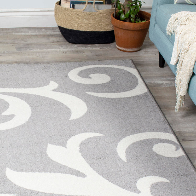 Siecle 16104_19 Alfombra gris crema Zoom Swirl de Novelle Home
