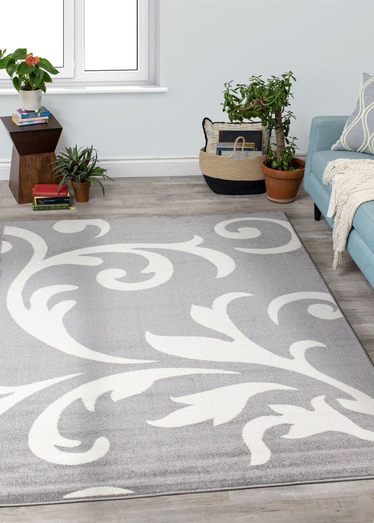 Siecle 16104_19 Alfombra gris crema Zoom Swirl de Novelle Home
