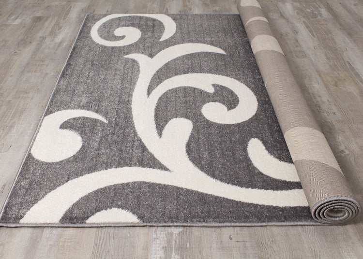 Siecle 16104_19 Alfombra gris crema Zoom Swirl de Novelle Home
