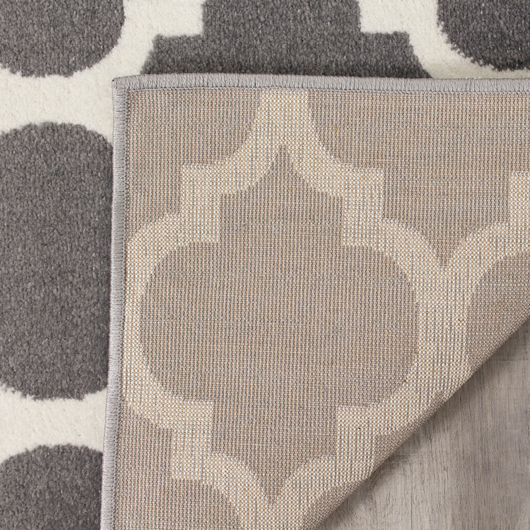 Siecle 16106_19 Grey Cream Ogee Pattern Area Rug by Novelle Home