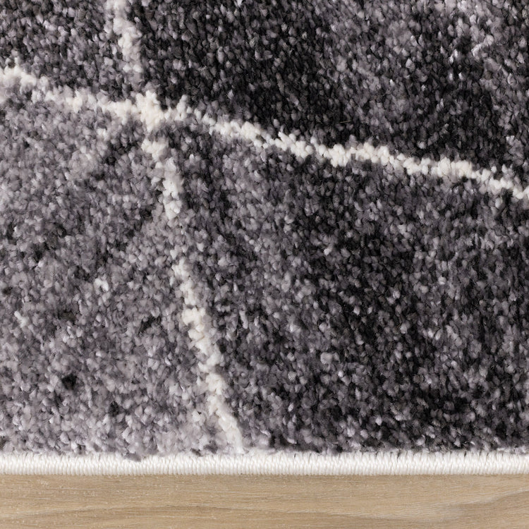 Soho Grey White Yellow Shaded Diamonds Rug by Kalora Interiors