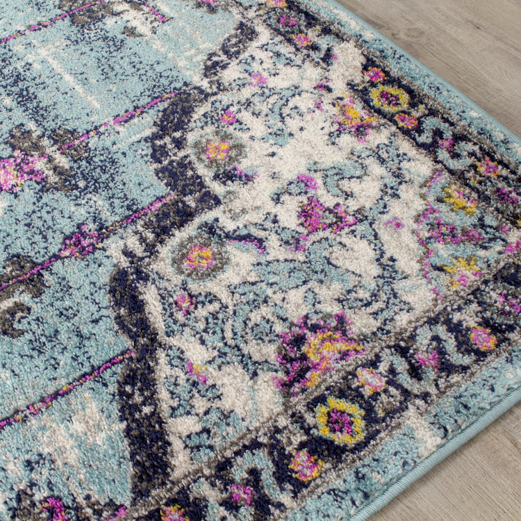 Sovereign B238_0848 Blue Purple Flower Bud Oriental Style Area Rug by Novelle Home
