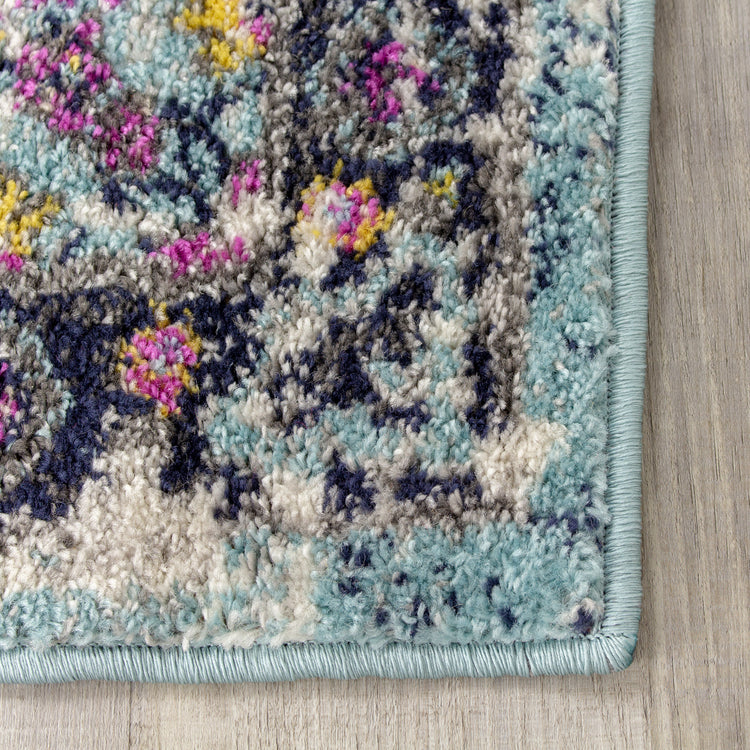 Sovereign B238_0848 Blue Purple Flower Bud Oriental Style Area Rug by Novelle Home