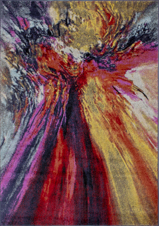 Sovereign B916_0686 Pink Red Yellow Volcano Area Rug by Novelle Home