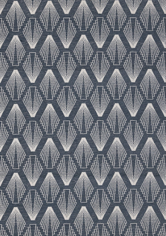 Vista Blue Cream Shell Shapes Indoor/Outdoor Rug by Kalora Interiors
