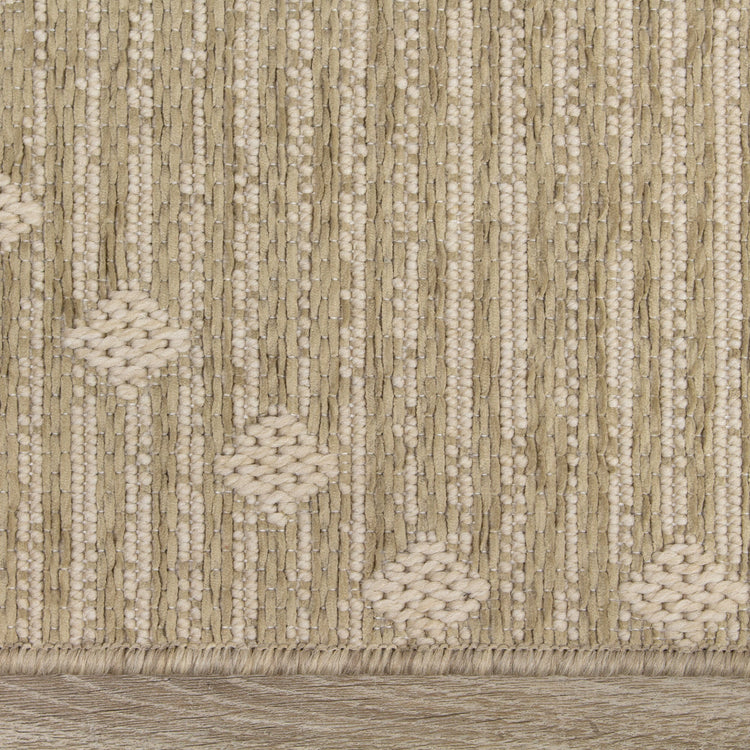 Vista Beige Cream Dot Trellis Indoor/Outdoor Rug by Kalora Interiors