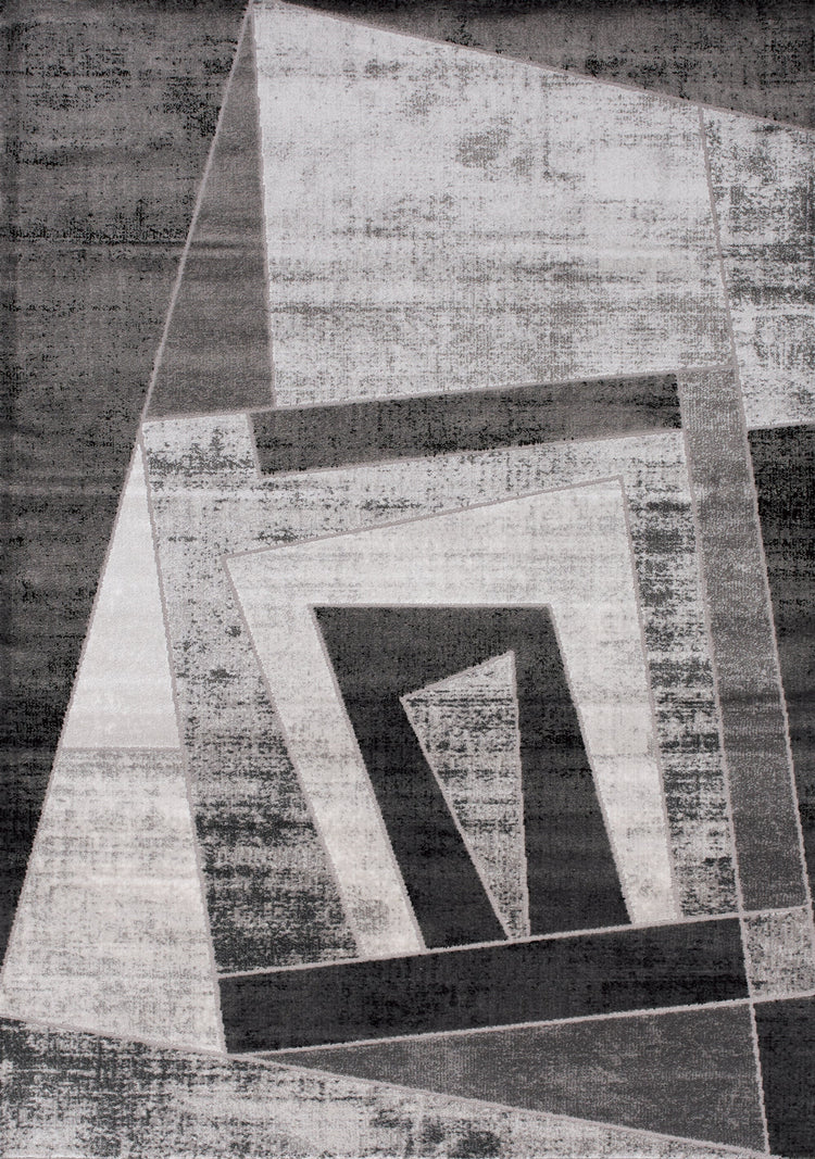 Chorus Grey Black Geometric Rug by Kalora Interiors
