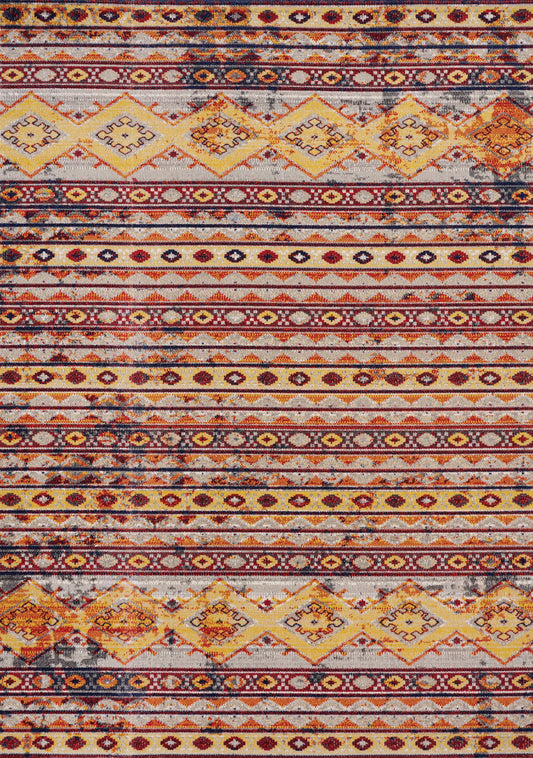 Alfombra Sara Red Orange Yellow Southwestern Stripe de Kalora Interiors