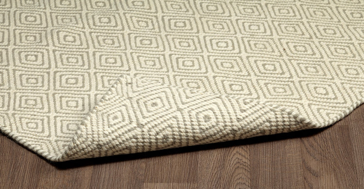 Chicago CHI-ISGR Flat Weave Reversible Wool Rug Marfil/Plata/Gris Area Rug By Viana Inc