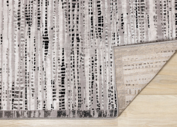 Chorus Black Grey White Iridescent Plush Rug by Kalora Interiors