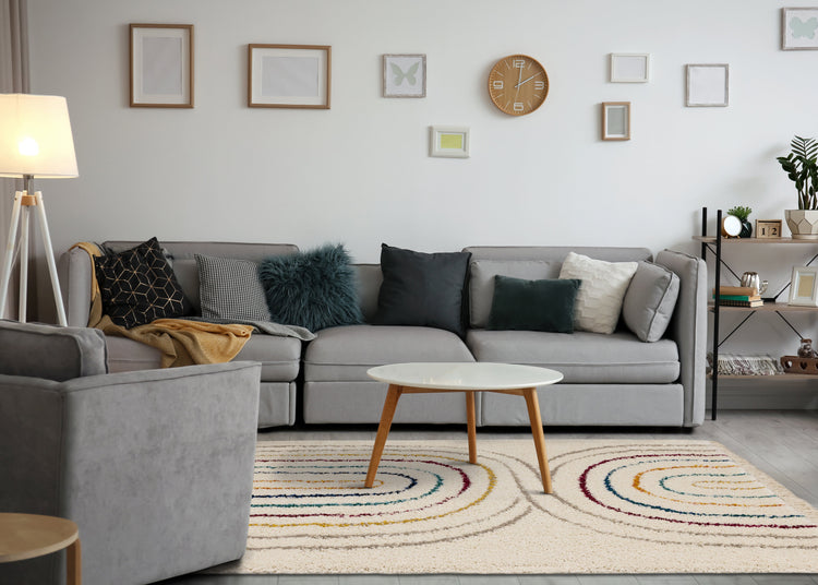 Bora Double Rainbow Shag Rug by Kalora Interiors