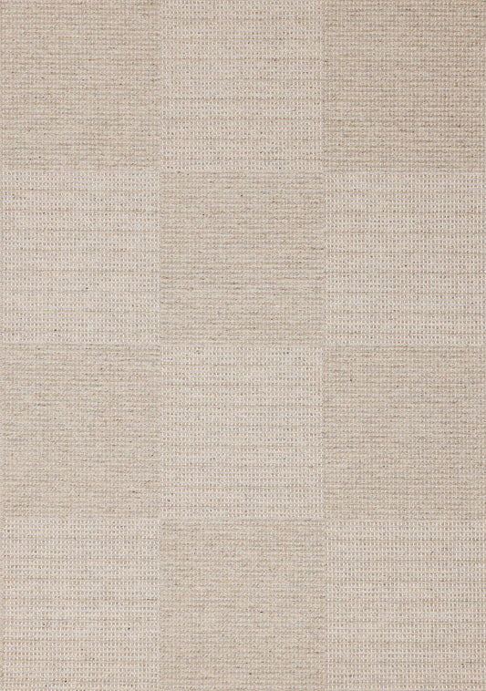 Peak Beige Variegated Texture Block Wool Rug by Kalora Interiors