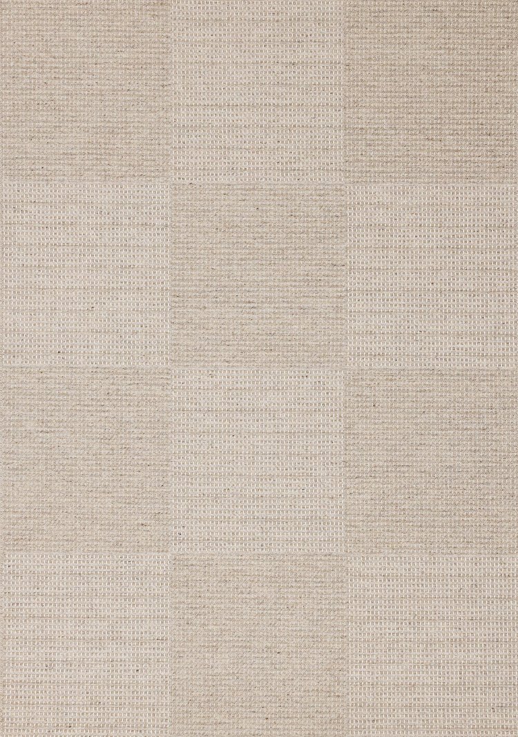 Peak Beige Variegated Texture Block Wool Rug by Kalora Interiors
