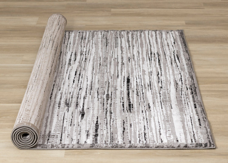 Chorus Black Grey White Iridescent Plush Rug by Kalora Interiors