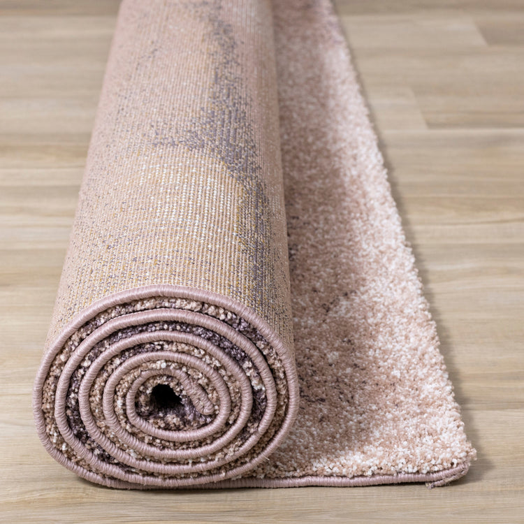 Sable Pink Purple Cream Sunset Cloud Sky Rug by Kalora Interiors