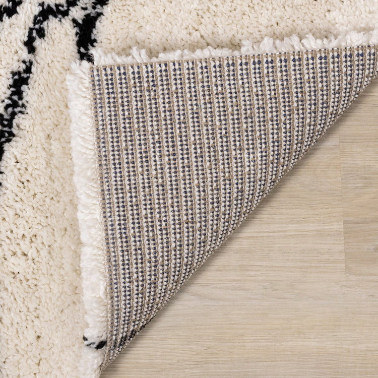 Maroq Cream Brown Grey Sprouting Vine Shag Rug by Kalora Interiors