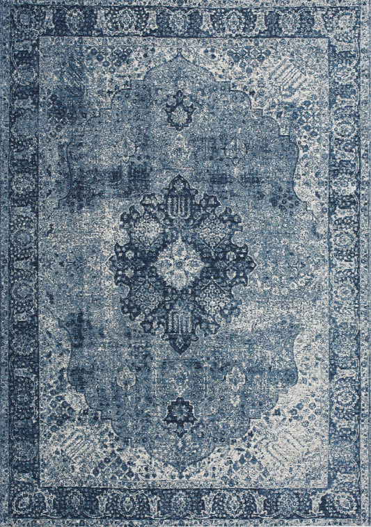 Cathedral Blue Cream Elaborate Border Rug by Kalora Interiors