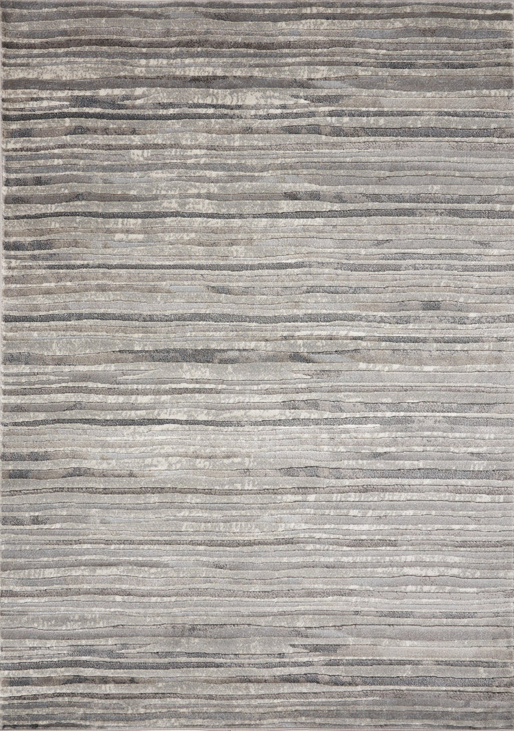 Alida Grey Distressed Striped Rug by Kalora Interiors