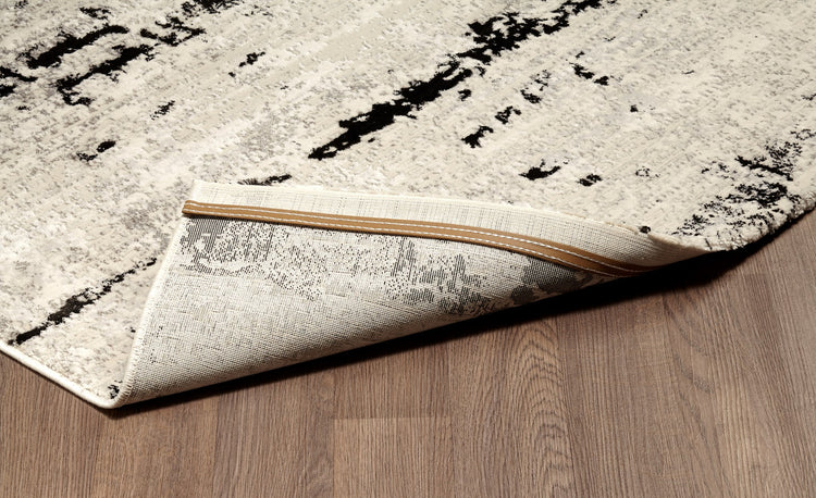 Panache PAN-5075D-CRAN Soft Powerloomed Cream Anthracite Area Rug By Viana Inc