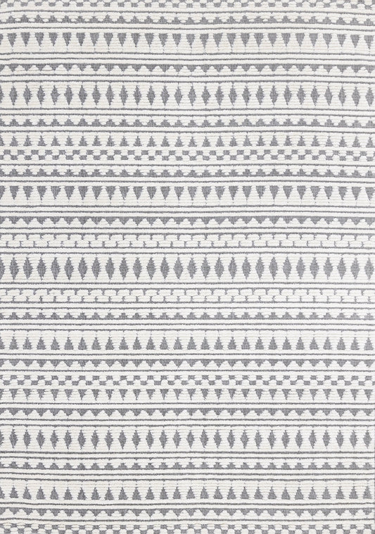 Lawson Cream Grey Southwest Inspired Machine Washable Foldable Rug by Kalora Interiors
