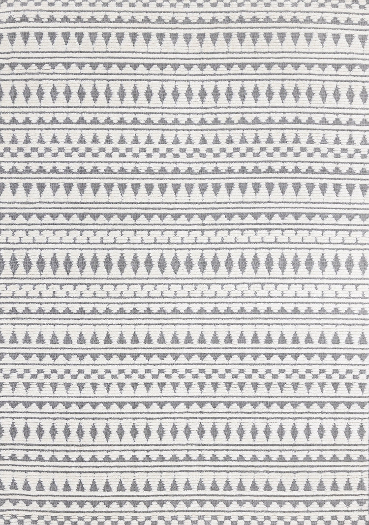 Lawson Cream Grey Southwest Inspired Machine Washable Foldable Rug by Kalora Interiors