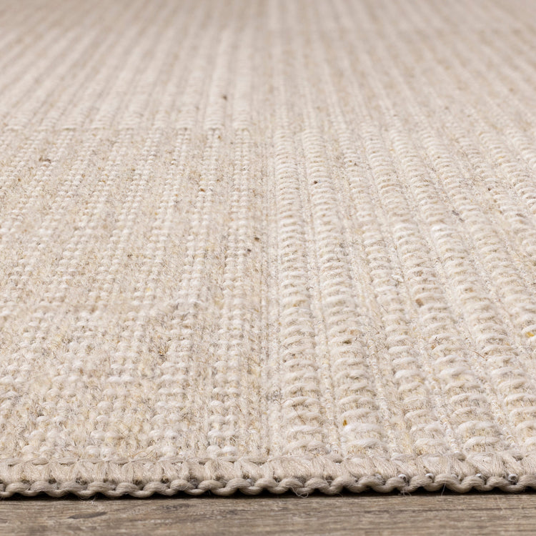 Peak Beige Variegated Texture Block Wool Rug by Kalora Interiors