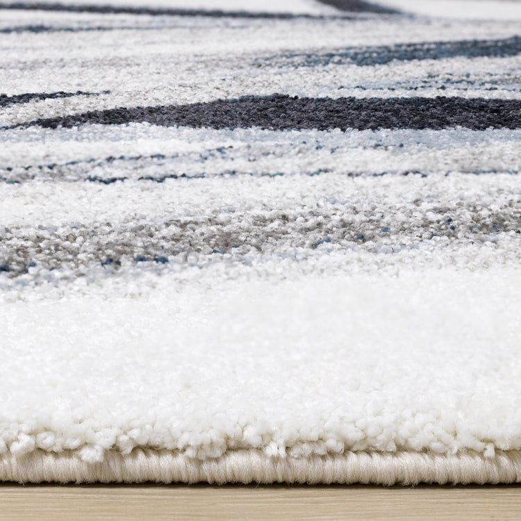 Sable Cream Blue Grey Botanical Frieze Rug by Kalora Interiors