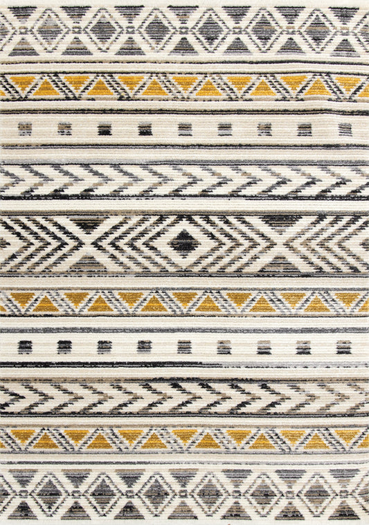 Alfombra Calabar Cream Grey Yellow Tribal de Kalora Interiors