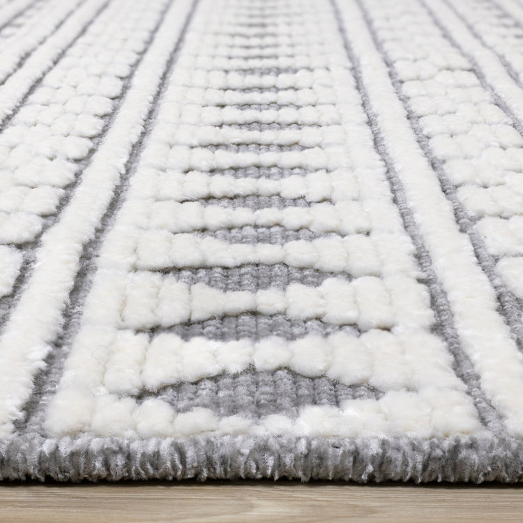 Lawson Cream Grey Southwest Inspired Machine Washable Foldable Rug by Kalora Interiors