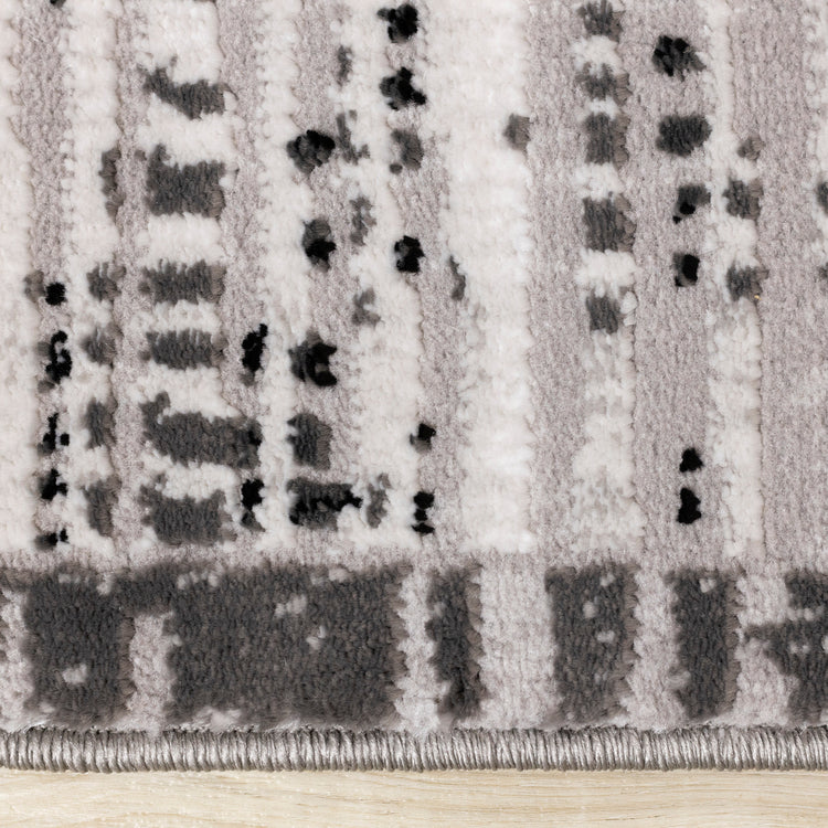 Chorus Black Grey White Iridescent Plush Rug by Kalora Interiors