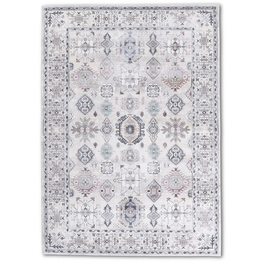 Sparx Distressed Beige Washable Transitional Rug by Viana