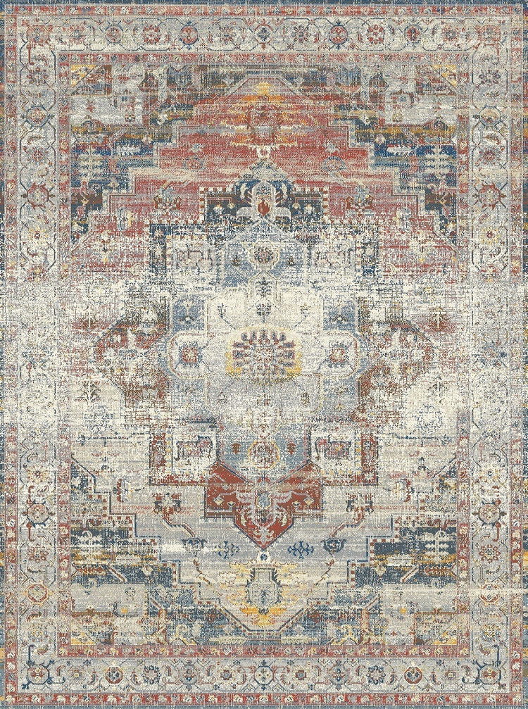 Heirloom Transitional Red Grey Rug HEI-1519