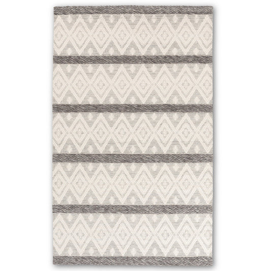 Chinook Handmade Wool Grey Diamond Rug CHIN-9001