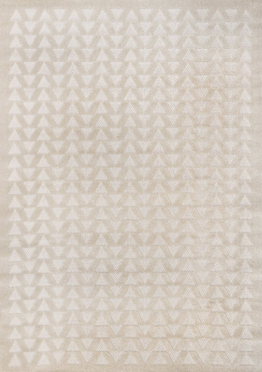 Alta White Rowed Triangles Design Rug