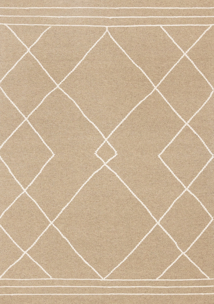 Ascent Beige Cream Diamond Lattice Design Rug