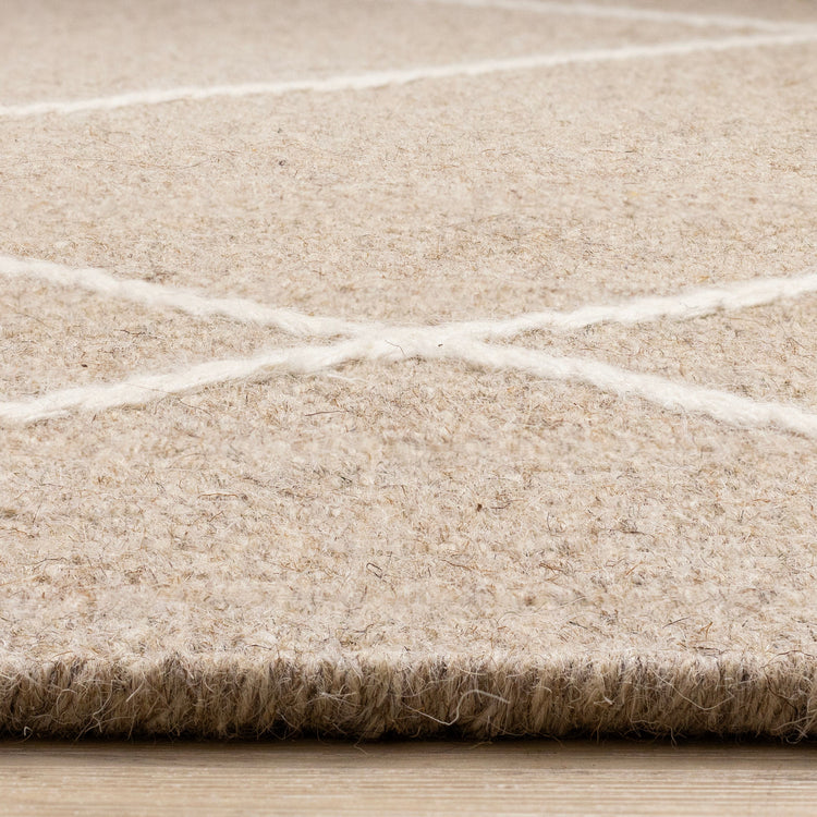 Ascent Beige Cream Diamond Lattice Design Rug